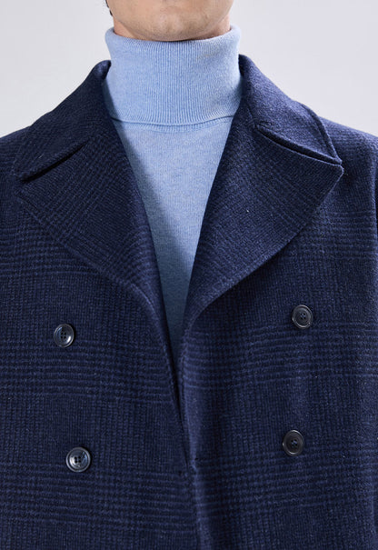 Double-breasted Check Coat