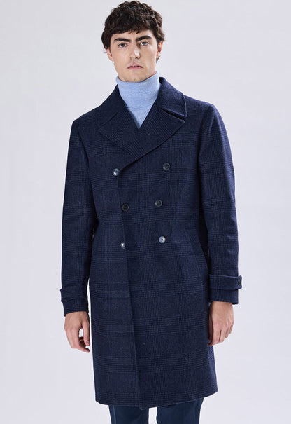 Double-breasted Check Coat