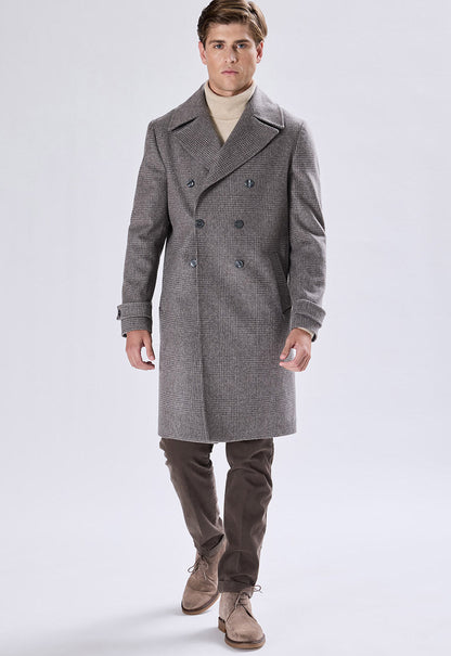 Double-breasted Check Coat