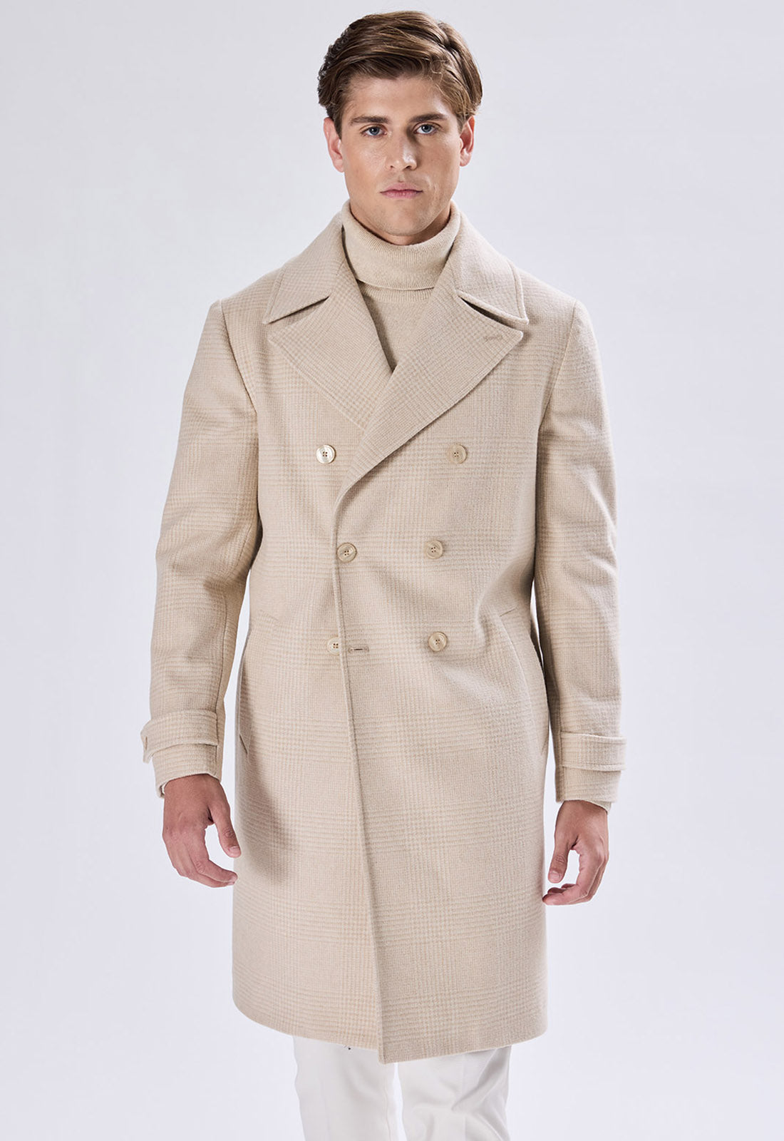 Double-breasted Check Coat