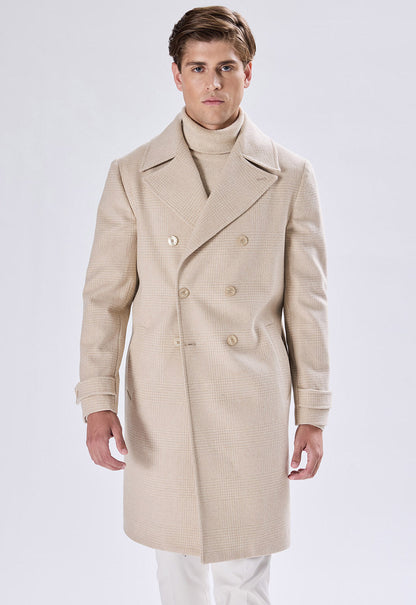 Double-breasted Check Coat