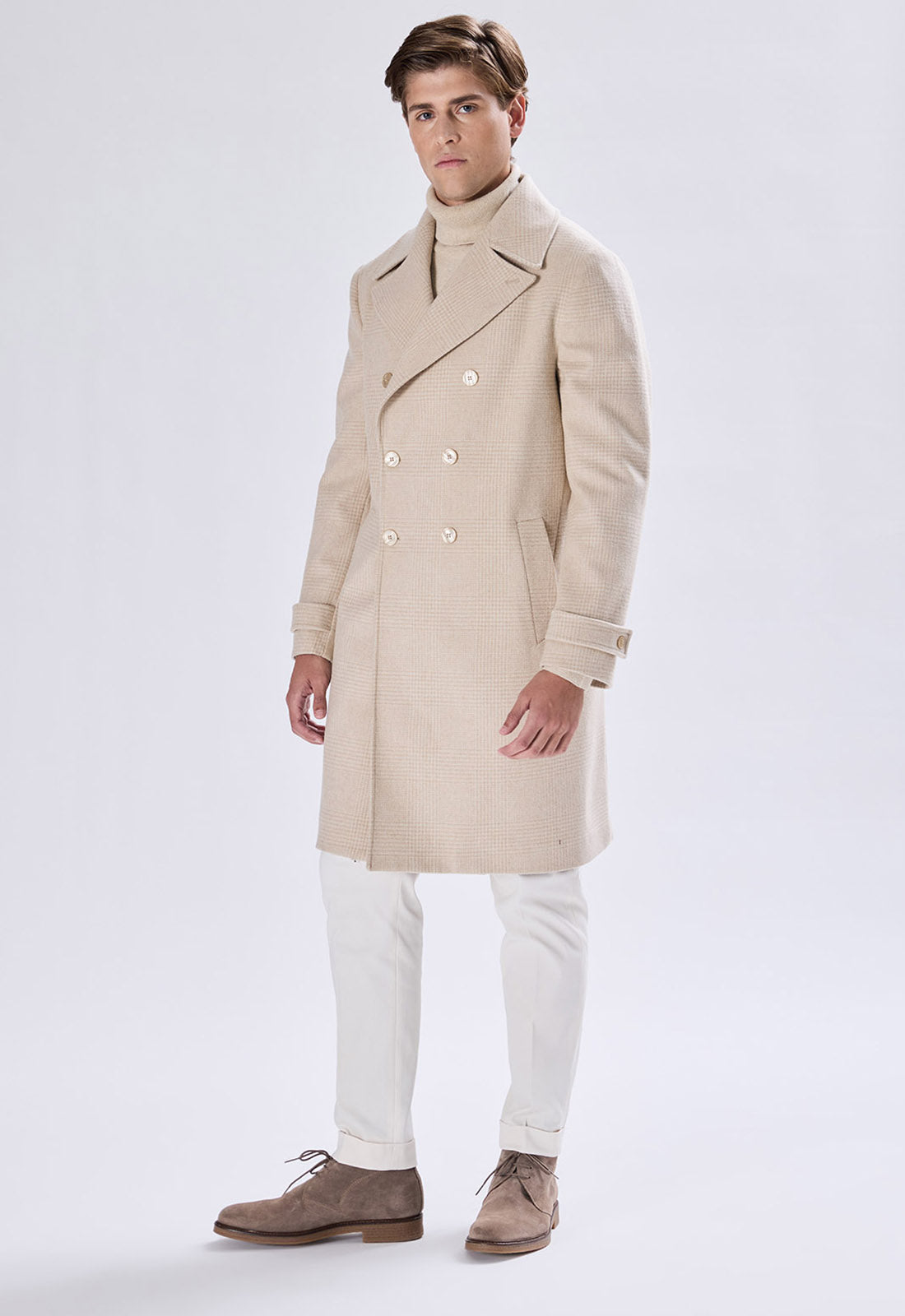 Double-breasted Check Coat