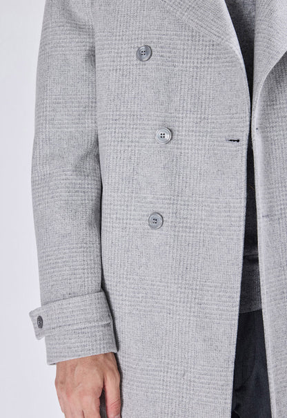 Double-breasted Check Coat