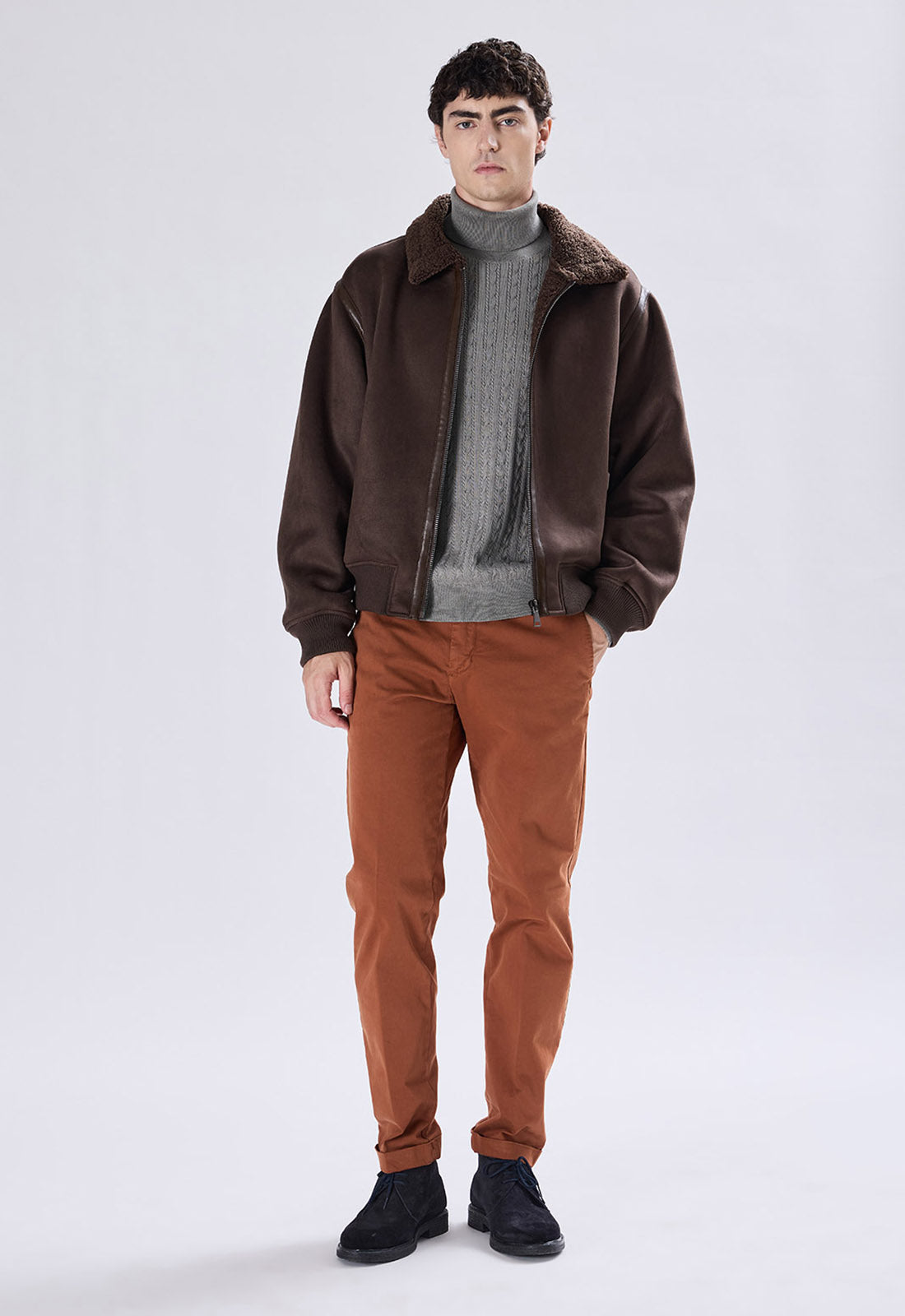 Bomber Montone Scamosciato